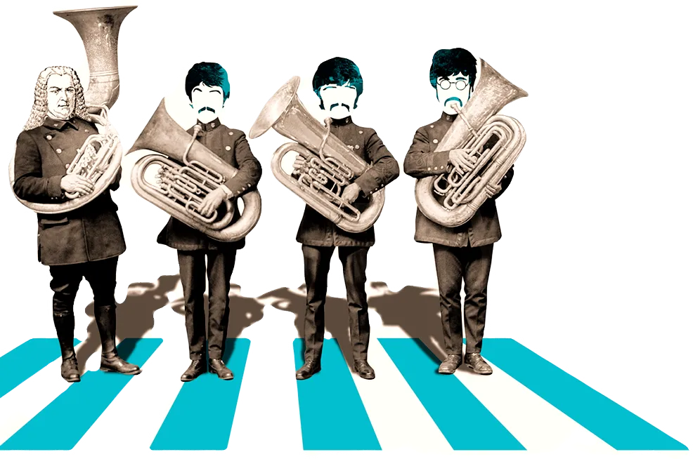 Petrichor Records Label. Bach playing Tuba.